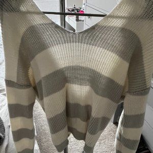 Open back knot sweater